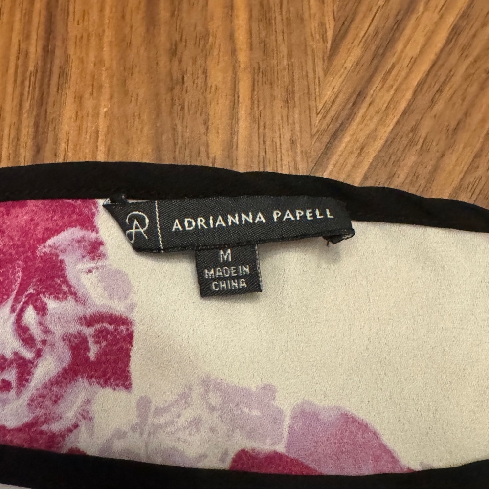 Adrianna Papell Pink and Red 3/4 Sleeve Boxy Blouse - Picture 3 of 3